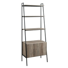 Load image into Gallery viewer, 72&quot; Ladder Bookcase with Storage Cabinet in Gray Woodgrain
