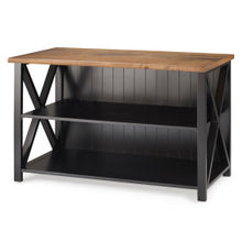 Load image into Gallery viewer, 52&quot; Solid Wood Farmhouse Credenza in Black &amp; Rustic Oak
