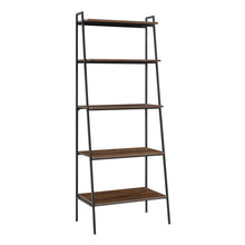 Load image into Gallery viewer, 72&quot; Ladder Bookcase in Steel/Dark Walnut
