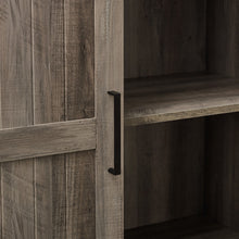 Load image into Gallery viewer, 68&quot; Single Barn Door Gray Woodgrain Bookcase
