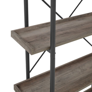 68" Industrial Bookcase in Gray Woodgrain/Steel