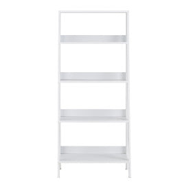 55" Ladder Bookcase in White