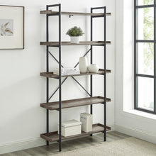 Load image into Gallery viewer, 68&quot; Industrial Bookcase in Gray Woodgrain/Steel
