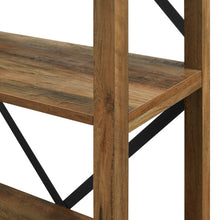Load image into Gallery viewer, 64&quot; X-Framed Bookcase in Rustic Oak
