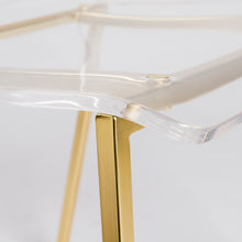 Load image into Gallery viewer, Set of Two Clear Acrylic and Brushed Gold Office Chairs
