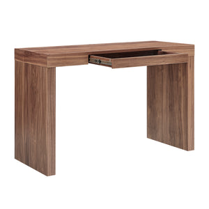 47" Sleek Walnut Workstation with Storage Drawer