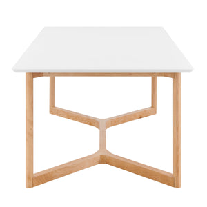 Matte White Natural Beech Wood 63" Meeting Table