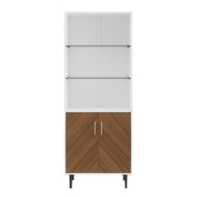 Load image into Gallery viewer, 68&quot; Bookcase in White with Matched Doors &amp; Glass Shelves
