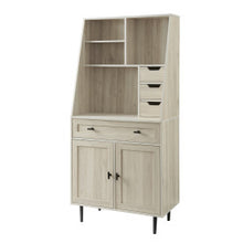 Load image into Gallery viewer, 64&quot; Birch Vertical Desk with Storage Hutch
