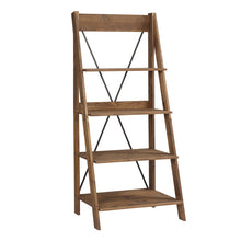 Load image into Gallery viewer, 68&quot; Solid Wood Ladder Bookcase in Rustic Finish
