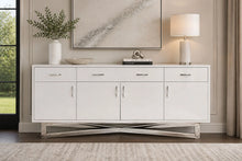 Load image into Gallery viewer, 84" - 124" Modern Conference Table with High Gloss White Top
