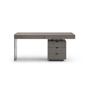 Grey Oak 71" Modern Executive Desk with Storage Drawers