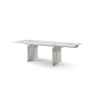 Rectangle 71" - 106" Extendable White Ceramic Conference Table