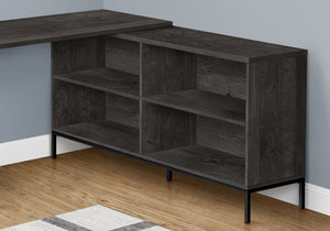 60" L-Shaped Dark Gray Contemporary Office Desk