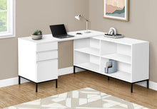 Load image into Gallery viewer, 60&quot; L-Shaped White Contemporary Office Desk
