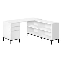 Load image into Gallery viewer, 60&quot; L-Shaped White Contemporary Office Desk
