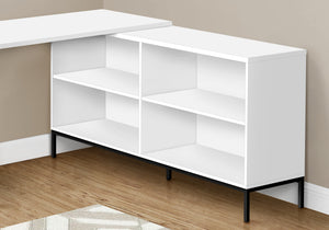 60" L-Shaped White Contemporary Office Desk