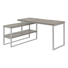 Load image into Gallery viewer, 60&quot; Grey L-Shaped Corner Desk with Storage
