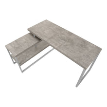 Load image into Gallery viewer, 60&quot; Grey L-Shaped Corner Desk with Storage
