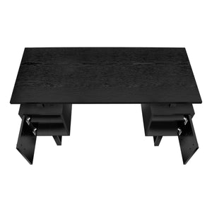 47" Black Contemporary Computer Desk with Storage Cabinets