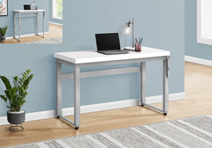 47" Adjustable Height White Home Office Desk