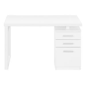 White Floating 47" Computer Desk with Storage