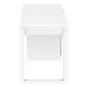 White Floating 47" Computer Desk with Storage