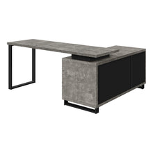 Load image into Gallery viewer, Grey and Black 72&quot; Executive L-Shaped Desk
