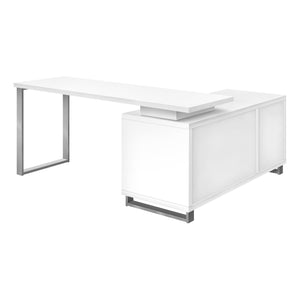 White 72" Executive L-Shaped Desk