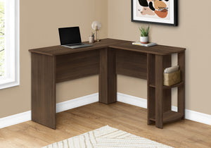 47" L-Shaped Computer Desk with Storage in Walnut