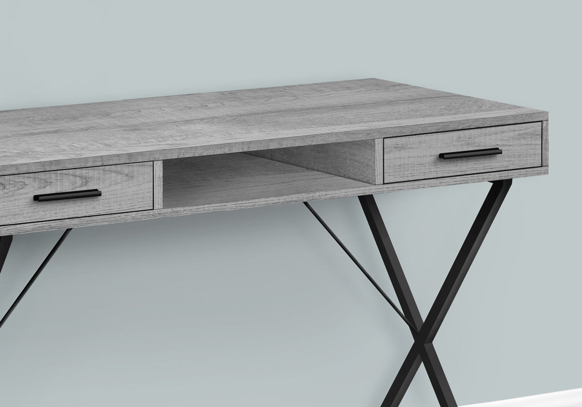 Computer Desk | 42" Grey Trestle Workstation with Storage ...