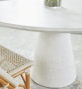 55" Ivory Concrete Circular Meeting Table