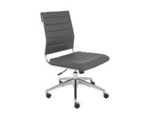 Load image into Gallery viewer, Gray Leather Armless Modern Rolling Office Chair
