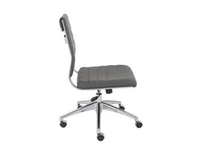 Load image into Gallery viewer, Gray Leather Armless Modern Rolling Office Chair
