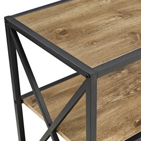 60" X-Frame Credenza in Steel & Barn Wood