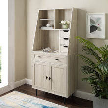 Load image into Gallery viewer, 64&quot; Birch Vertical Desk with Storage Hutch

