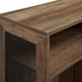 52" Historially Inspired Bookcase/Credenza with Mesh Sides in Rustic Oak