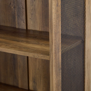 68" Rustic Oak Bookcase with Historic Design