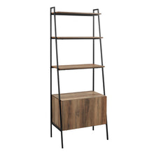 Load image into Gallery viewer, 72&quot; Ladder Bookcase with Storage Cabinet in Rustic Oak
