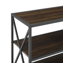 Load image into Gallery viewer, 60&quot; X-Frame Credenza in Steel &amp; Dark Walnut
