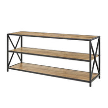 Load image into Gallery viewer, 60&quot; X-Frame Credenza in Steel &amp; Barn Wood
