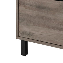 Load image into Gallery viewer, 68&quot; Gray Woodgrain Bookcase with Glass Doors
