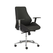 Load image into Gallery viewer, Tilting Professional Black Leather &amp; Chrome Office Chair
