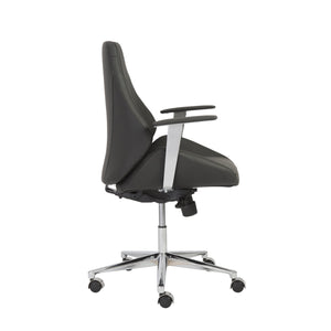 Tilting Professional Black Leather & Chrome Office Chair