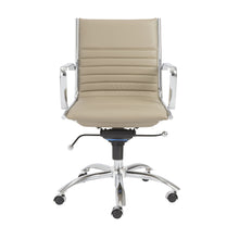 Load image into Gallery viewer, Low Back Taupe Leather &amp; Chrome Office Chair
