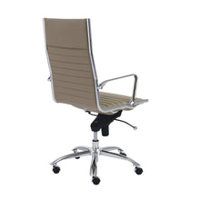 Load image into Gallery viewer, Tall Back Office Chair in Taupe Leather &amp; Chrome
