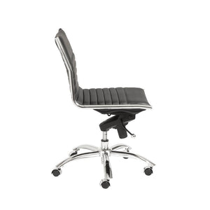 Classic Armless Black Swivel Office Chair