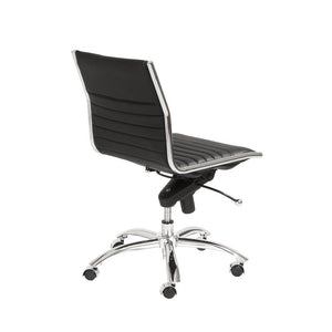 Classic Armless Black Swivel Office Chair
