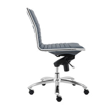 Load image into Gallery viewer, Classic Armless Blue Swivel Office Chair
