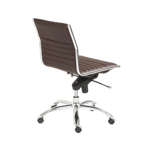Classic Armless Brown Swivel Office Chair